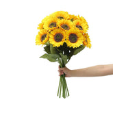 mofgkuz Sunflowers Aartificial Flowers, Sunflower Simulation Flower Decoration, Outdoor Indoor Home Office Parties Wedding Birthday Party, Yellow Summer Decor 5PCS image 0